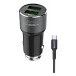 Xssive C30C Duo Car Adapter+Type-C Cable 3.6A - Zwart