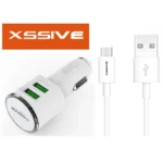 Xssive Duo Car Charger+Cable for Type-C DL-C29 - Wit
