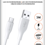 Xssive TPE Serie USB to Type-C Cable 3m XSS-TPE3M USB-C - Wit